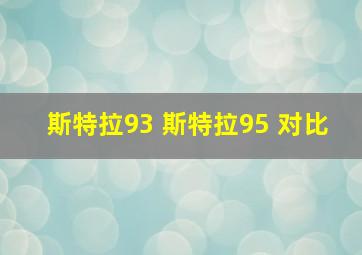 斯特拉93 斯特拉95 对比